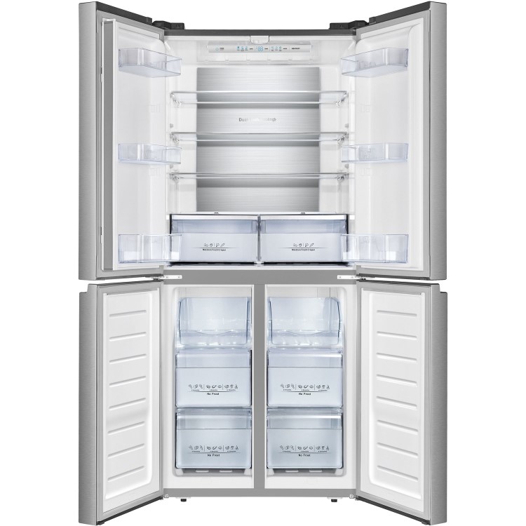 GRADE A3 - Hisense RQ563N4AI1 Frost Free 4 Door Fridge Freezer Stainless Steel Effect