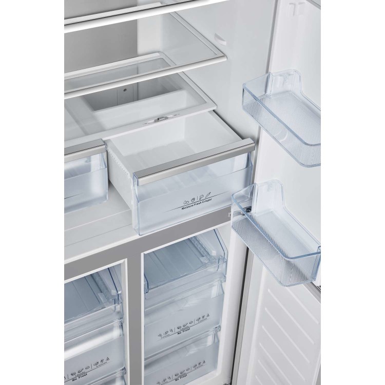 GRADE A3 - Hisense RQ563N4AI1 Frost Free 4 Door Fridge Freezer Stainless Steel Effect