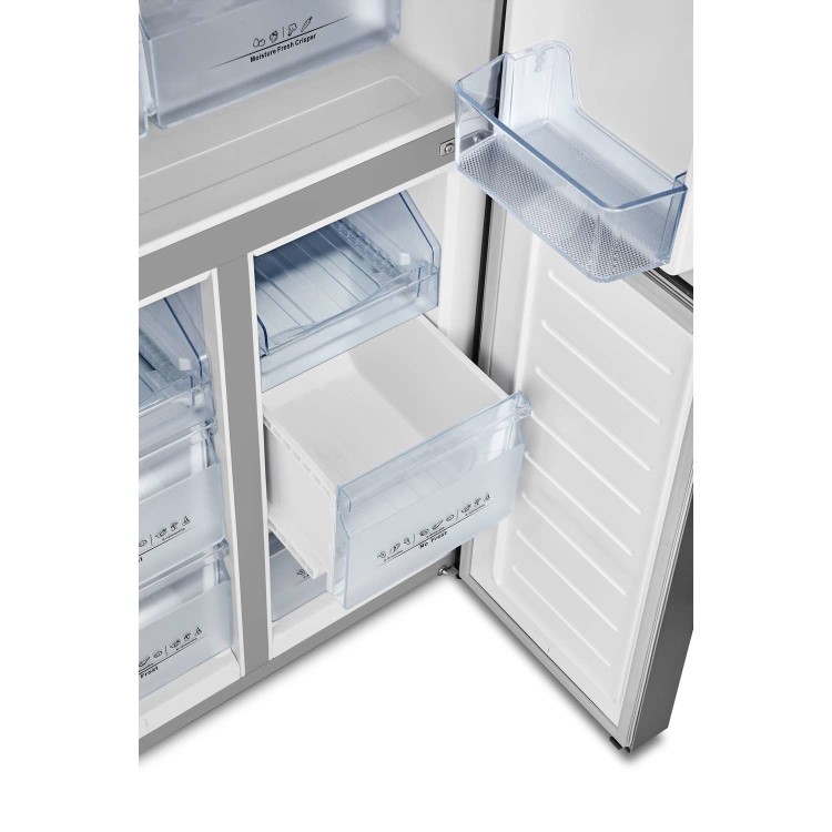 GRADE A3 - Hisense RQ563N4AI1 Frost Free 4 Door Fridge Freezer Stainless Steel Effect