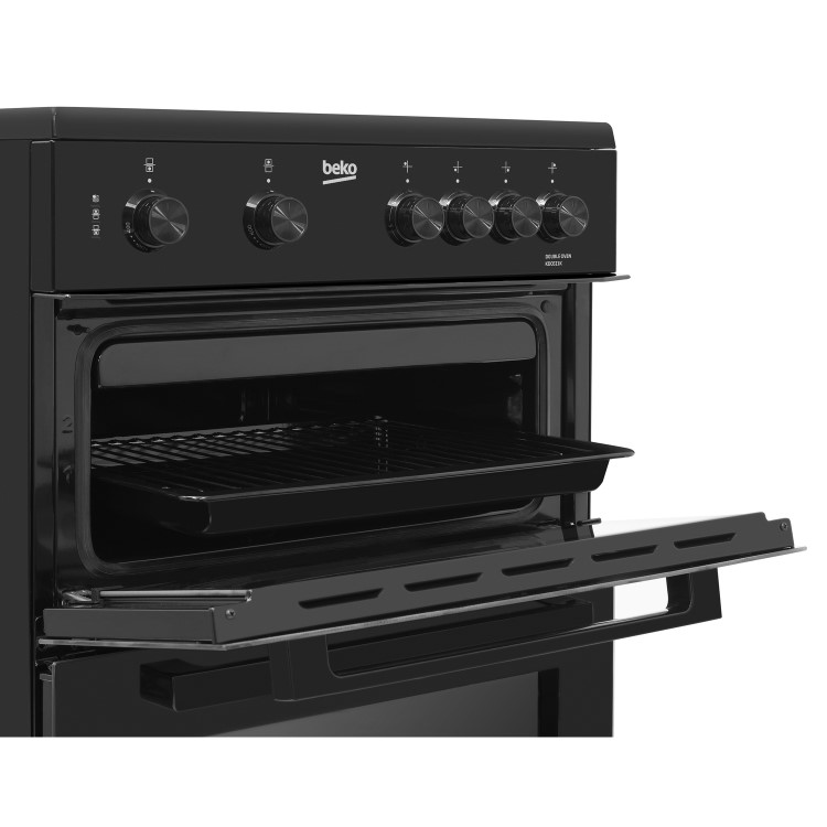 Beko 60cm Double Oven Electric Cooker - Black