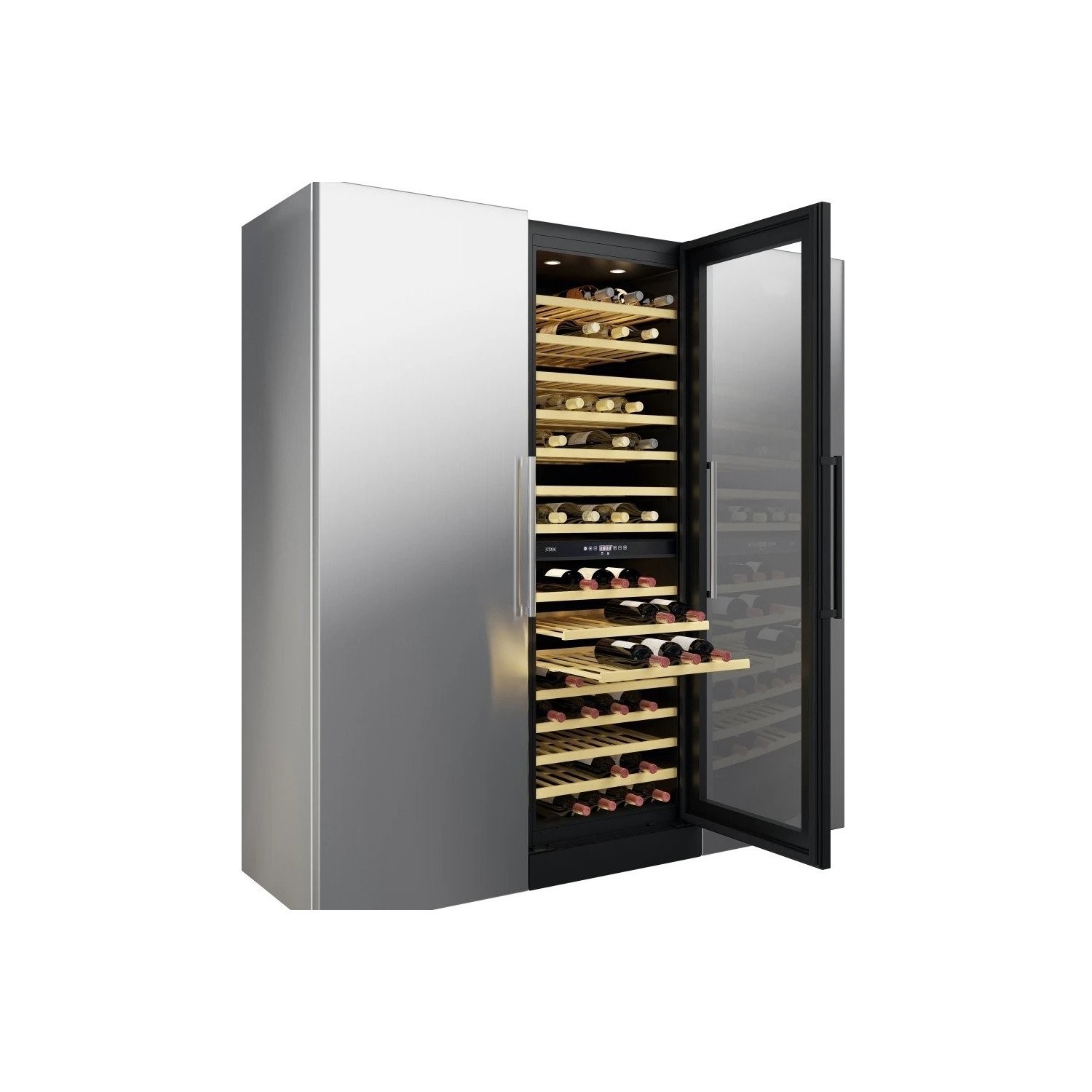 CDA 117 Bottle Freestanding Wine Cooler Dual Zone Tall Black FWC881BL
