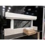 GRADE A2 - White and Beige Concrete Effect Wall Mounted Alexa Electric Fireplace - Amberglo