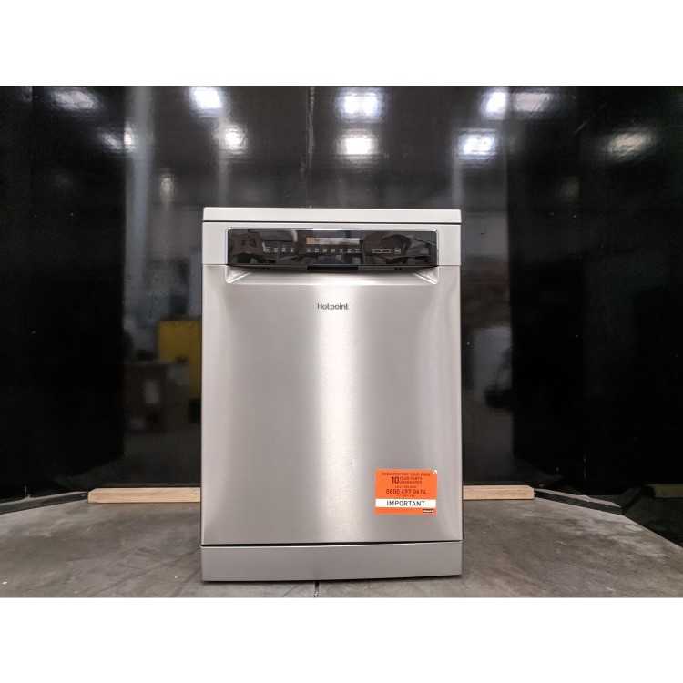 Refurbished Hotpoint HFP5O41WLGXUK 14 Place Freestanding Dishwasher Stainless Steel