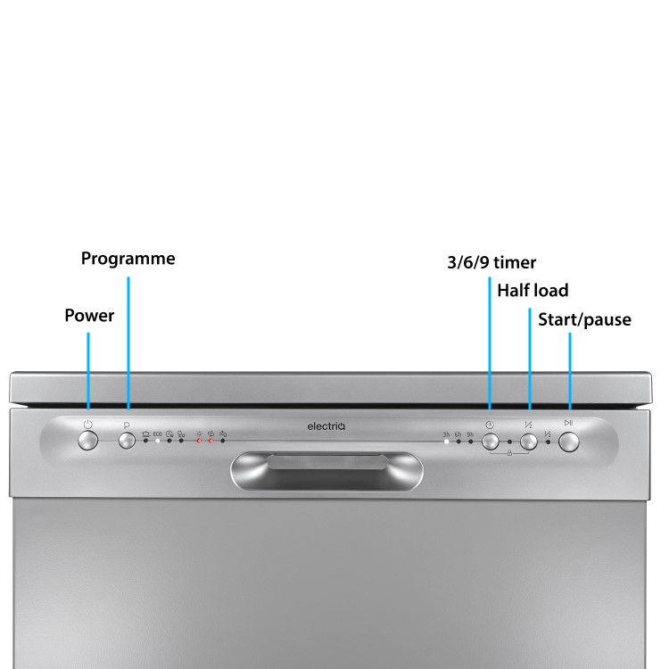 Refurbished electriQ Freestanding Dishwasher - Silver