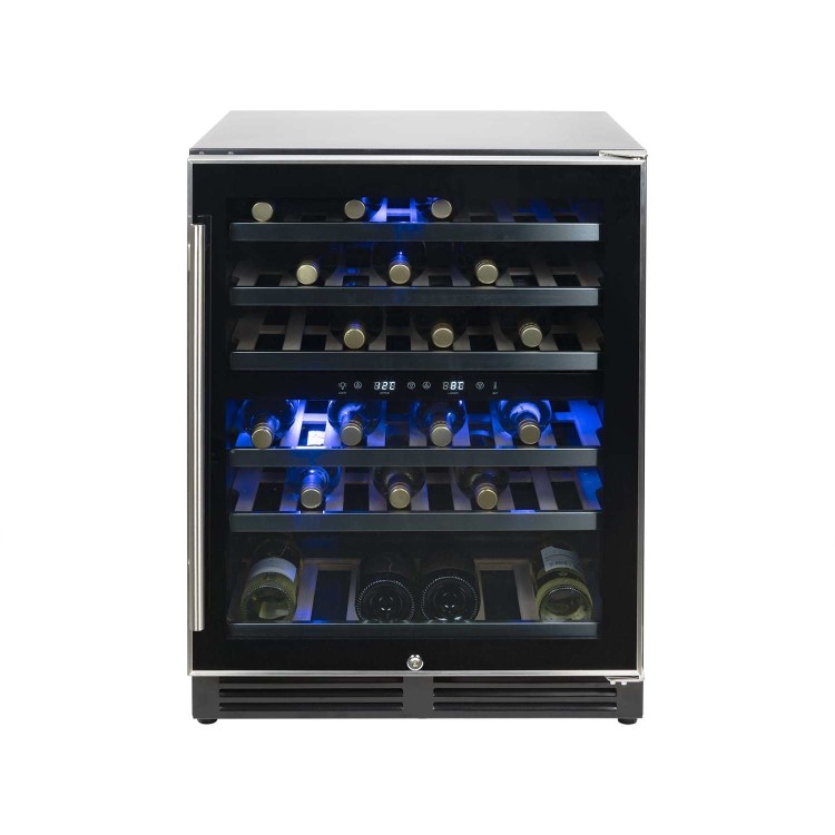 Refurbished electriQ EQWINECH60 Freestanding 51 Bottle Dual Zone Under Counter Wine Cooler
