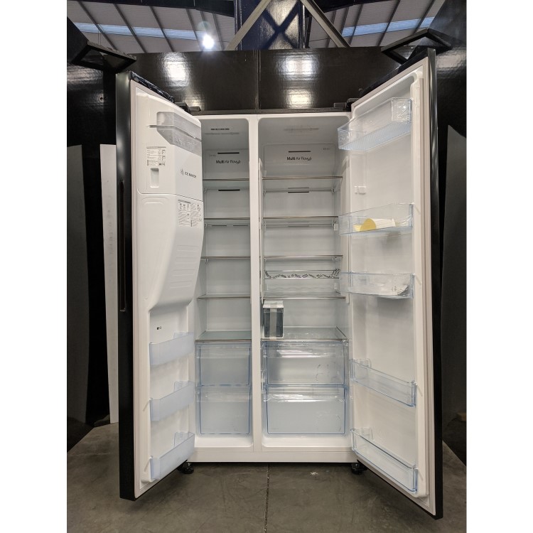 Refurbished Hisense RS694N4TBF Freestanding 535 Litre American Fridge Freezer Black 
