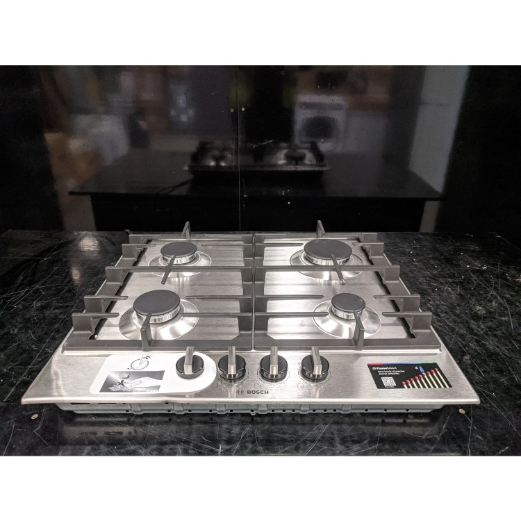 Refurbished Bosch Series 6 PCP6A5B90 58.2cm 4 Burner Gas Hob Stainless Steel