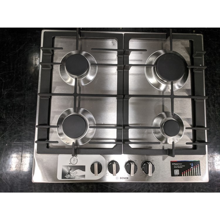 Refurbished Bosch Series 6 PCP6A5B90 58.2cm 4 Burner Gas Hob Stainless Steel