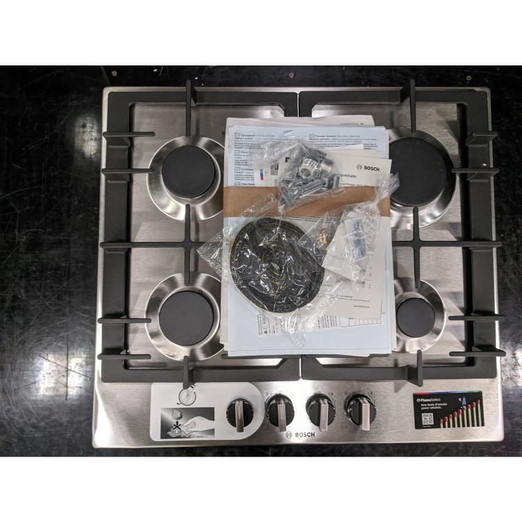 Refurbished Bosch Series 6 PCP6A5B90 58.2cm 4 Burner Gas Hob Stainless Steel