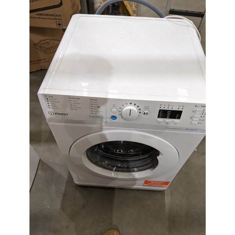 Refurbished Indesit Push And Go BWA81485XWUKN Freestanding 8KG 1400 Spin Washing Machine White