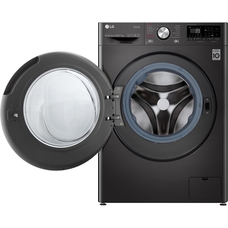 Refurbished LG FWV917BTSE Freestanding 10.5/7KG 1400 Spin Washer Dryer Black