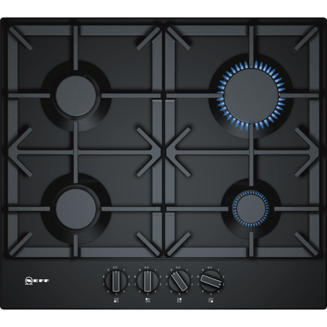 GRADE A3 - Neff T26DS49S0 N70 60cm Four Zone Gas Hob Black With Cast Iron Pan Stands