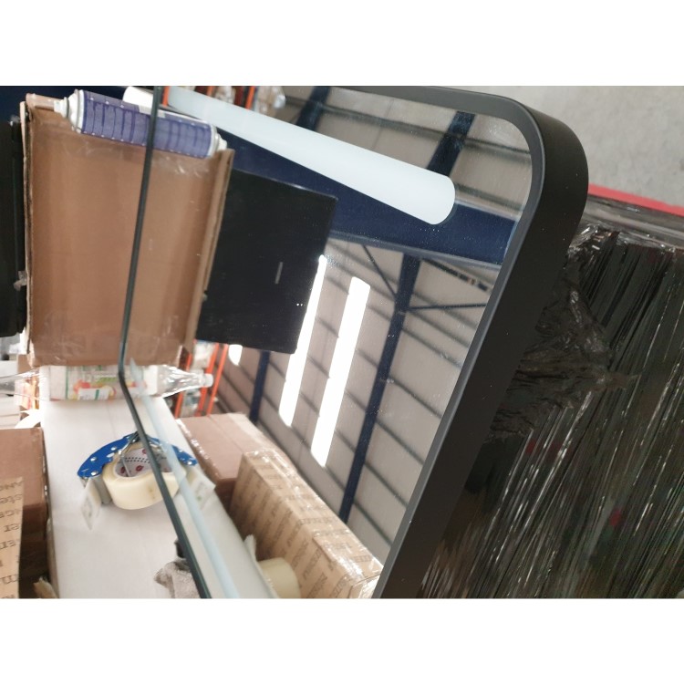 GRADE A2 - Black LED Bathroom Mirror with Demister - 600 x 800mm - Lepus