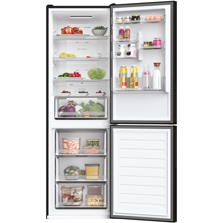 Refurbished Hoover HOCE3T618FBK Freestanding 342 Litre 60/40 Fridge Freezer Black