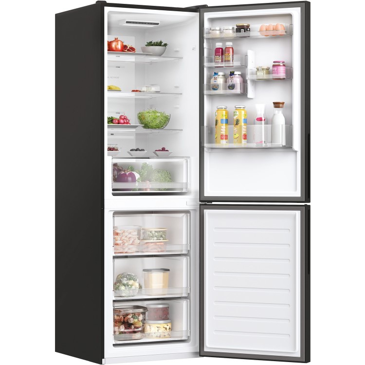 Refurbished Hoover HOCE3T618FBK Freestanding 342 Litre 60/40 Fridge Freezer Black