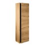 Single Door Wood Effect Wall Mounted Tall Bathroom Cabinet 400 x 1380mm - Roxbi