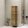 Single Door Wood Effect Wall Mounted Tall Bathroom Cabinet 400 x 1380mm - Roxbi