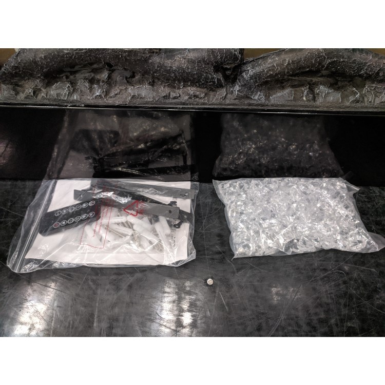 GRADE A3 - 42 Inch Black Built In Electric Fire -  AmberGlo