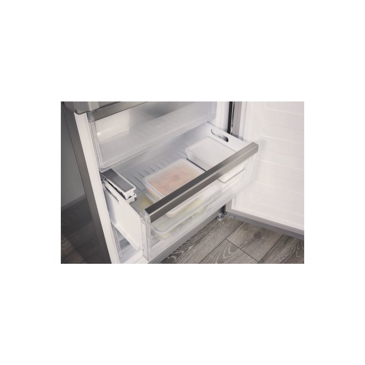 GRADE A2 - Hotpoint NFFUD191X Day 1 302L 195x70cm Freestanding Fridge Freezer - Stainless Steel
