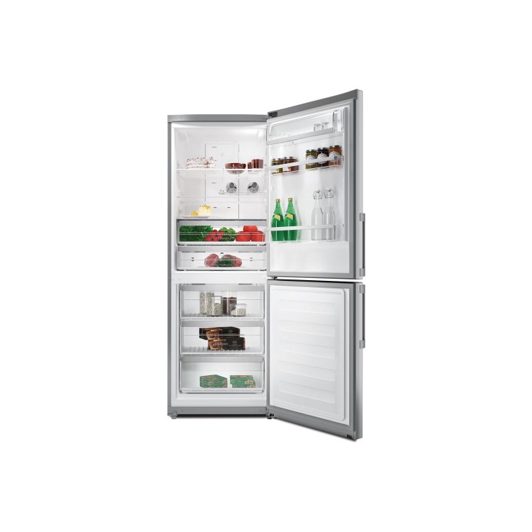 GRADE A2 - Hotpoint NFFUD191X Day 1 302L 195x70cm Freestanding Fridge Freezer - Stainless Steel