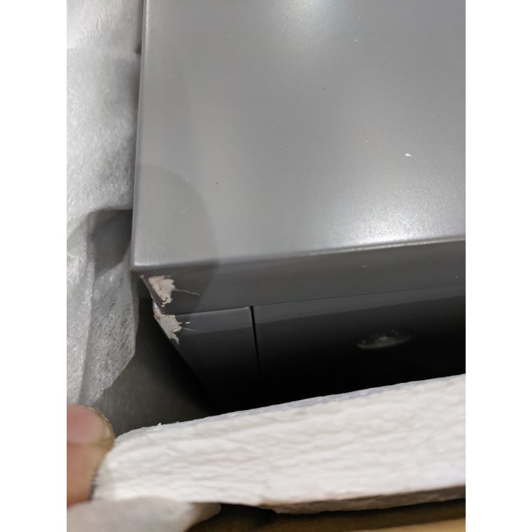 GRADE A2 - Grey Wall Mounted Tall Bathroom Cabinet 400mm - Roxbi