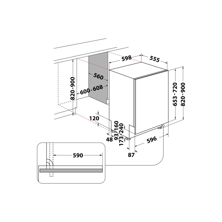 Hotpoint 13 Place Settings Fully Integrated Dishwasher