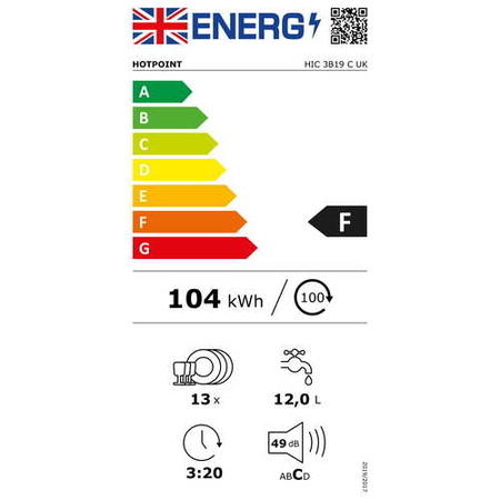 Hotpoint 13 Place Settings Fully Integrated Dishwasher