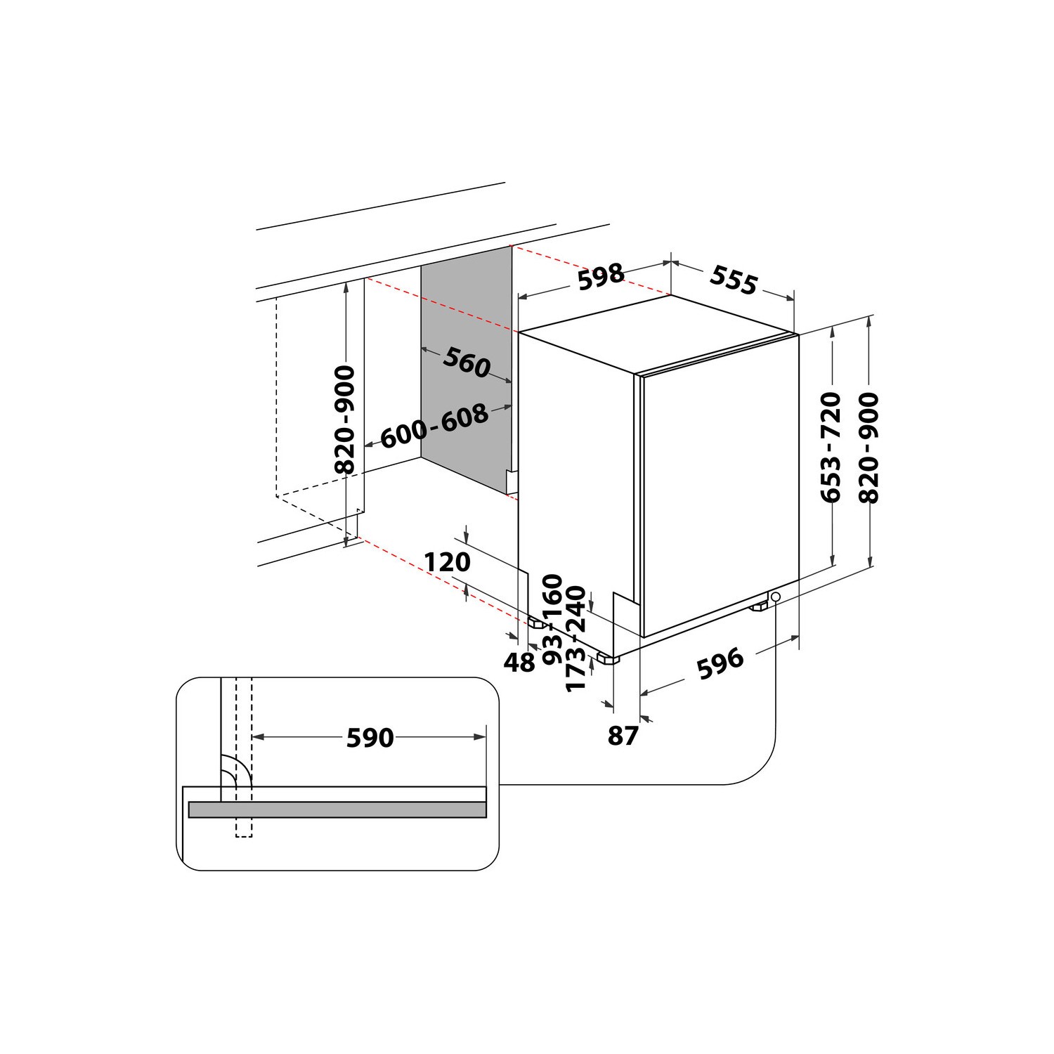 Hotpoint 13 Place Settings Fully Integrated Dishwasher HIC3B19CUK