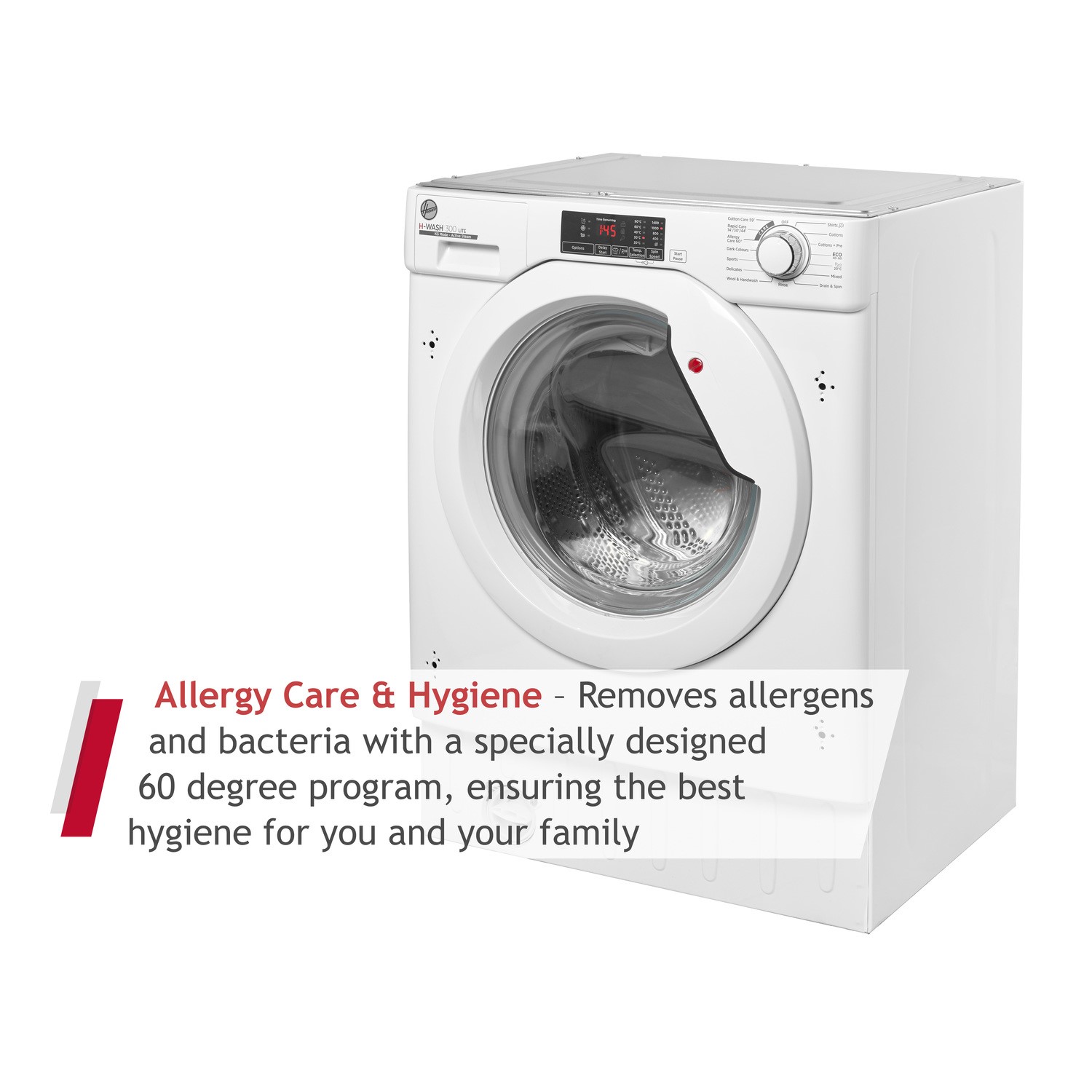 Hoover H WASH 300 Lite 8kg 1400rpm Integrated Washing Machine White