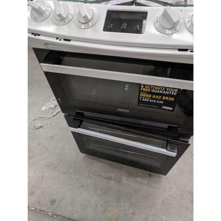 Refurbished Zanussi ZCG43250WA 55cm Double Oven Gas Cooker with Catalytic Liners White