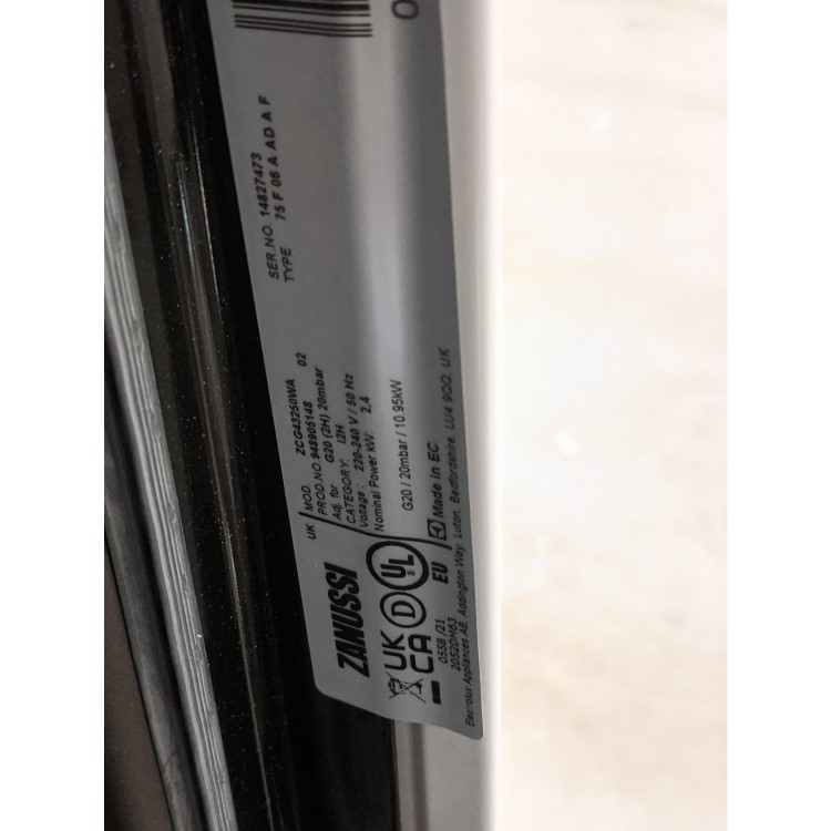 Refurbished Zanussi ZCG43250WA 55cm Double Oven Gas Cooker with Catalytic Liners White