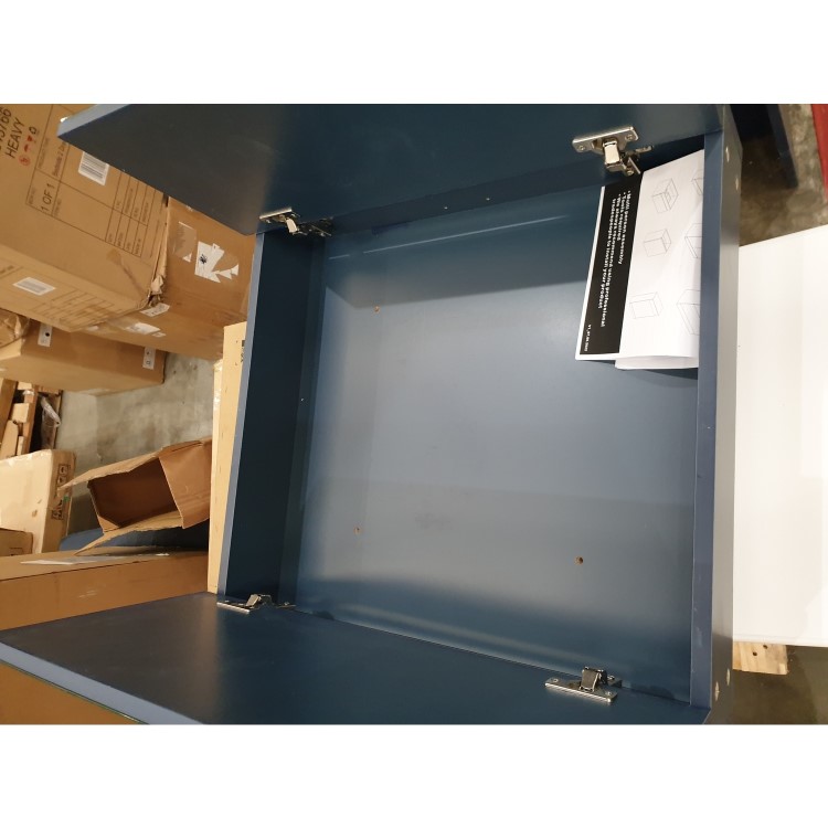 GRADE A2 - Blue Mirrored Wall Bathroom Cabinet 600 x 650mm - Ashford
