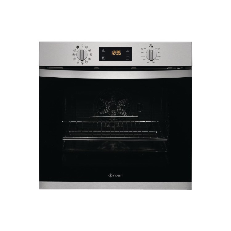 Refurbished Indesit Aria IFW3841PIX 60cm Single Built In Electric Oven Stainless Steel
