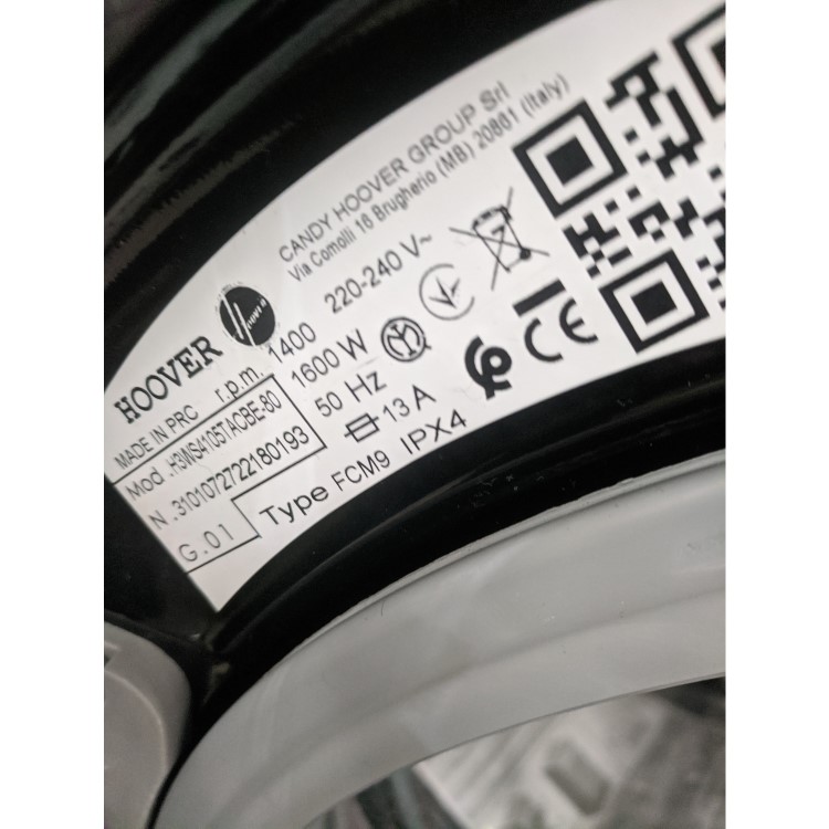 Refurbished Hoover H-Wash 300 H3WS4105TACBE-80 Freestanding 10KG 1400 Spin Washing Machine Black