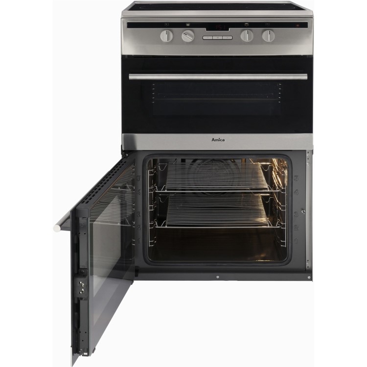 Amica 60cm Double Oven Electric Induction Cooker - Stainless Steel