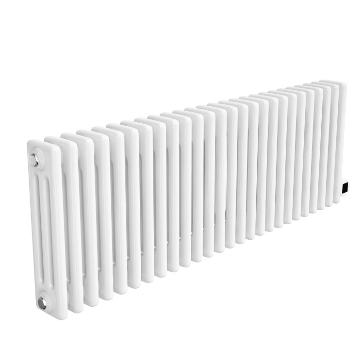 Refurbished White Horizontal Column Smart Electric Radiator with Wi-Fi Thermostat - 1.2kW - H400xW1190mm - Bathroom Safe