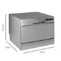 electriQ 6 Place Settings Freestanding Table Top Dishwasher - Silver