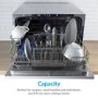 GRADE A3 - electriQ 6 Place Freestanding Compact Table Top Dishwasher - Silver