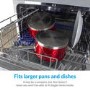 GRADE A3 - electriQ 6 Place Freestanding Compact Table Top Dishwasher - Silver