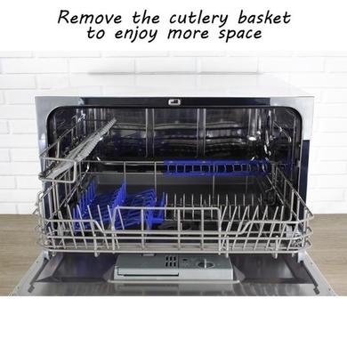 GRADE A2 - electriQ 6 Place Freestanding Compact Table Top Dishwasher - Silver
