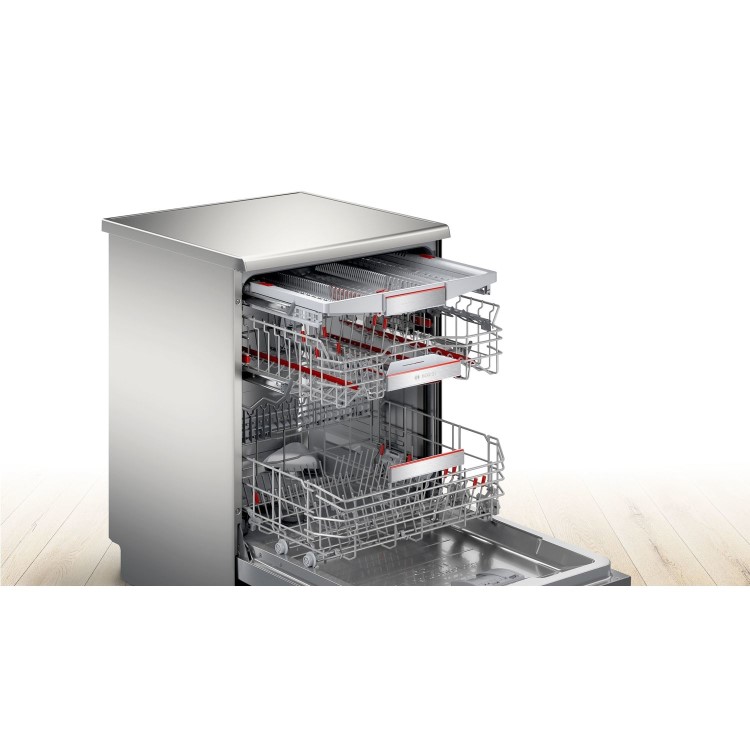 Refurbished Bosch Serie 8 SMS8YCI03E 14 Place Freestanding Dishwasher Silver