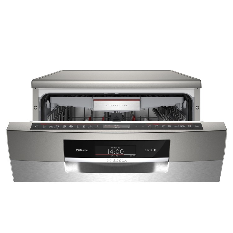 Refurbished Bosch Serie 8 SMS8YCI03E 14 Place Freestanding Dishwasher Silver