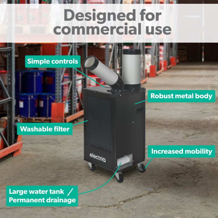 Refurbished electriQ Heavy Duty 9200 BTU Portable Commercial Air Conditioner