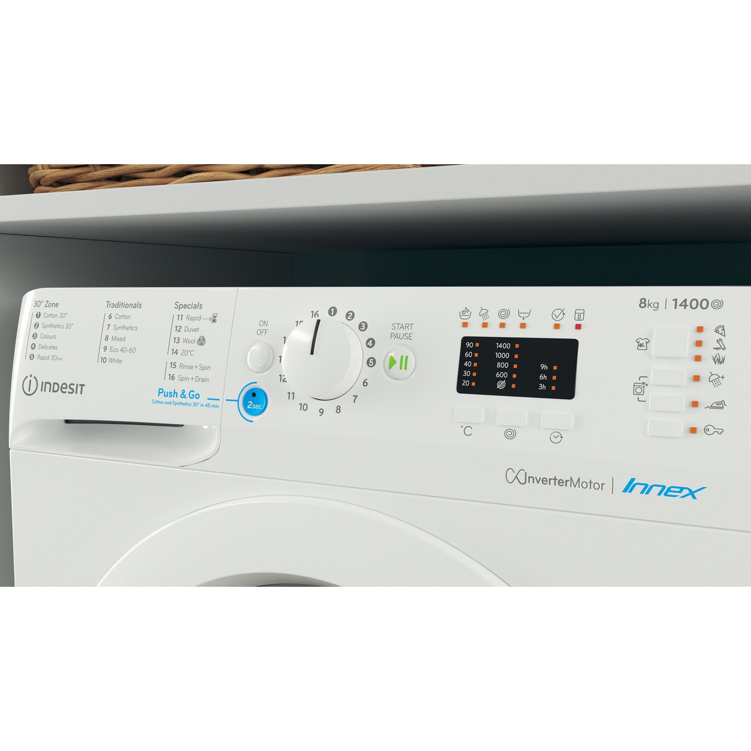 Paar converteerbaar Zogenaamd Indesit Push And Go 8kg 1400rpm Freestanding Washing Machine - White  BWA81485XWUKN | Appliances Direct