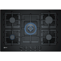 Neff N70 75cm Gas on Glass 5 Burner Gas Hob - Black