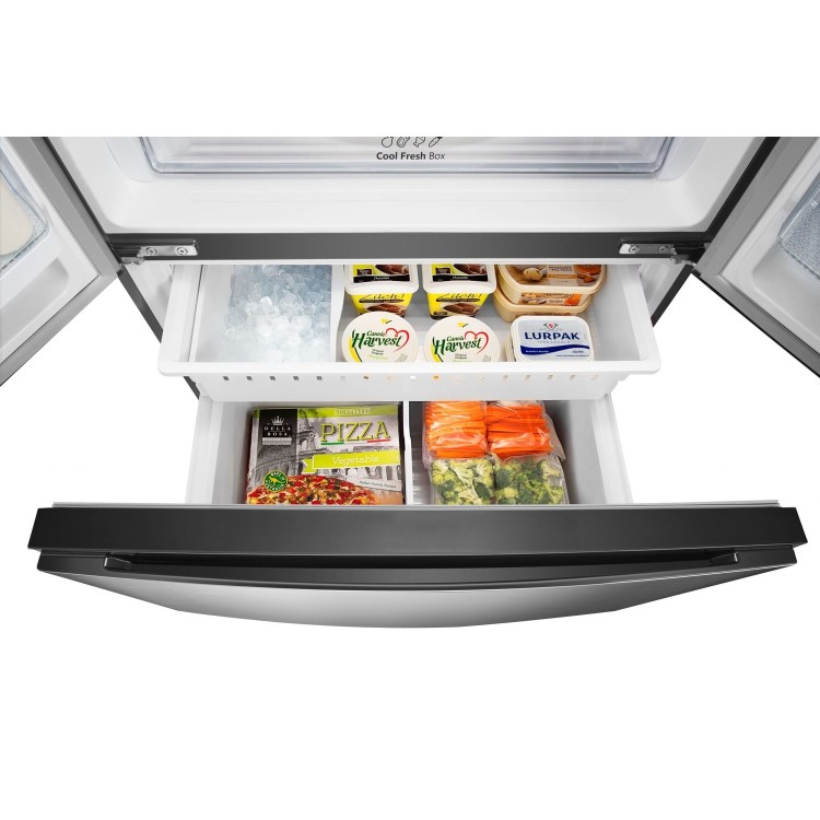 Hisense 596 Litre French Style American Fridge Freezer With Super Cooling  - Stainless Steel Look