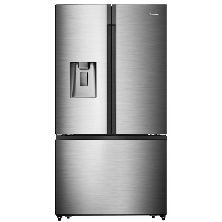 Hisense 596 Litre French Style American Fridge Freezer With Super Cooling  - Stainless Steel Look