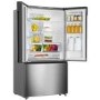 Hisense 596 Litre French Style American Fridge Freezer With Super Cooling  - Stainless Steel Look