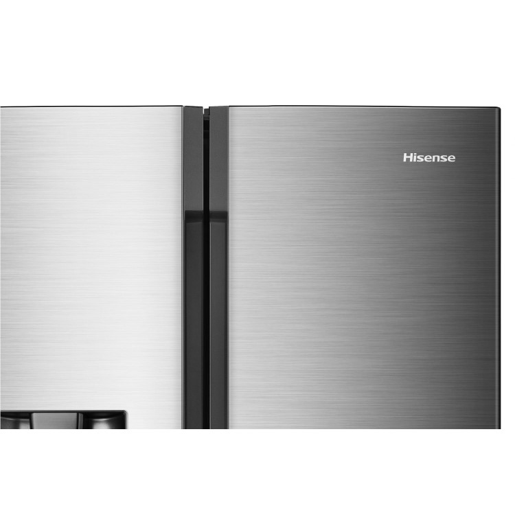 Hisense 596 Litre French Style American Fridge Freezer With Super Cooling  - Stainless Steel Look