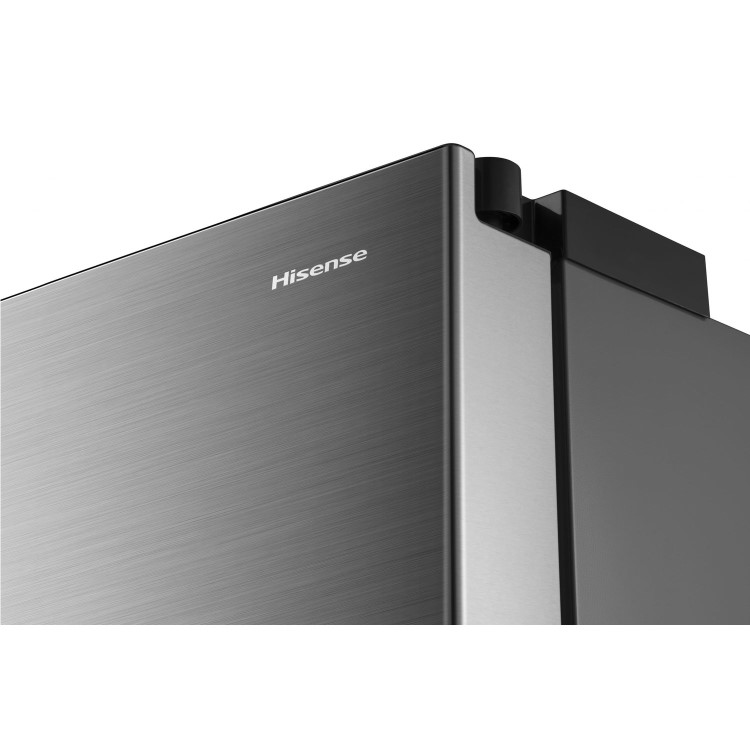 Hisense 596 Litre French Style American Fridge Freezer With Super Cooling  - Stainless Steel Look